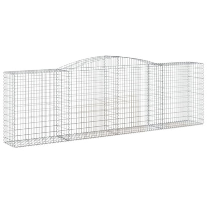 vidaXL Arched Gabion Basket 400x50x120/140 cm Galvanised Iron 2