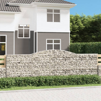 vidaXL Arched Gabion Basket 400x50x120/140 cm Galvanised Iron 1