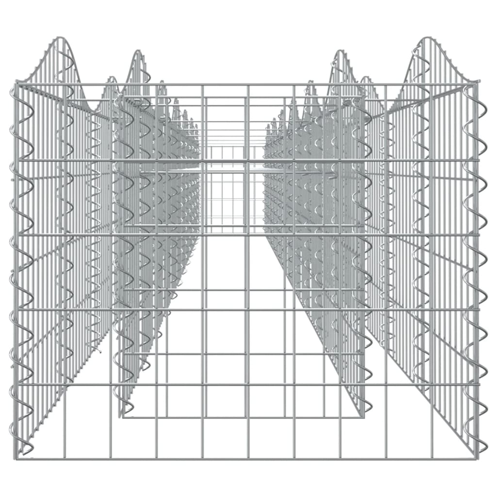 vidaXL Arched Gabion Raised Bed 600x50x50 cm Galvanised Iron 4