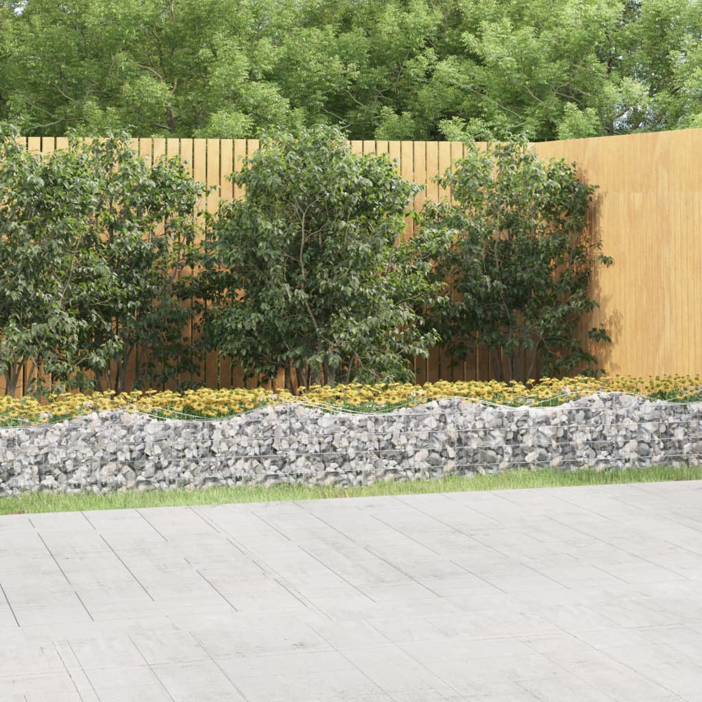 vidaXL Arched Gabion Raised Bed 600x50x50 cm Galvanised Iron 1