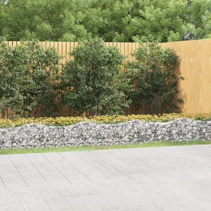 vidaXL Arched Gabion Raised Bed 600x50x50 cm Galvanised Iron 1
