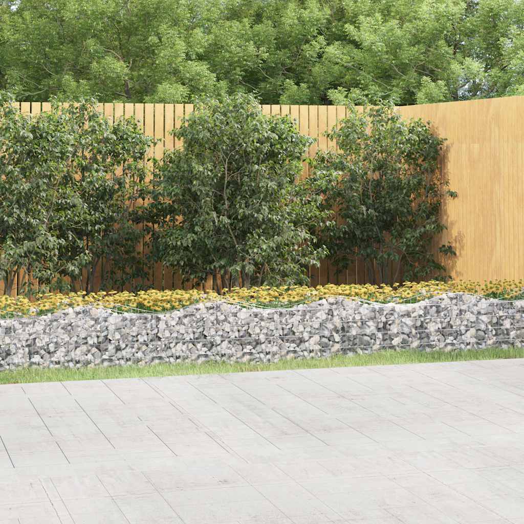vidaXL Arched Gabion Raised Bed 800x50x50 cm Galvanised Iron 1