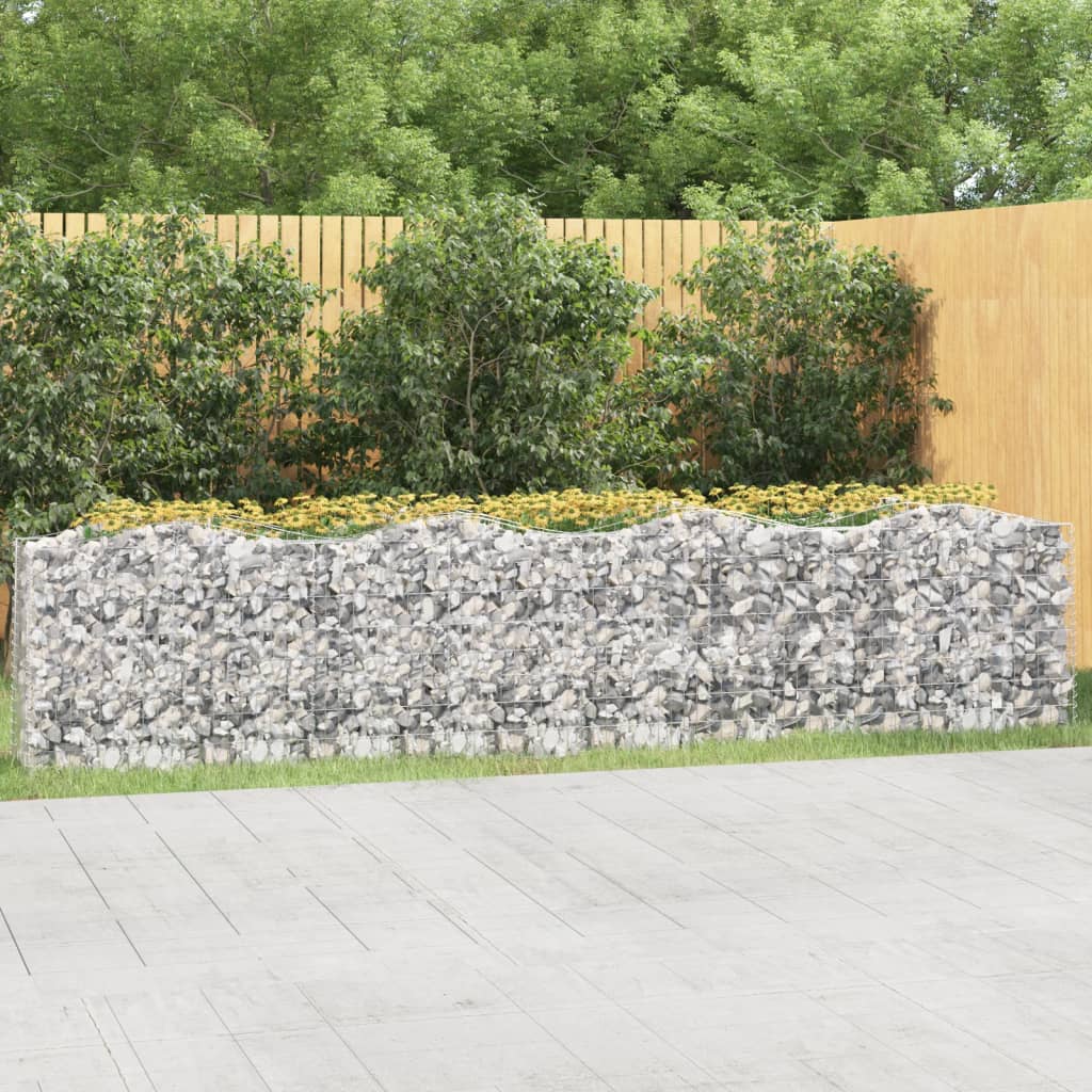vidaXL Arched Gabion Raised Bed 400x50x100 cm Galvanised Iron 1