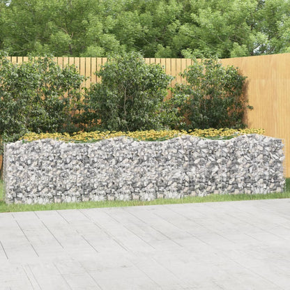 vidaXL Arched Gabion Raised Bed 400x50x100 cm Galvanised Iron 1