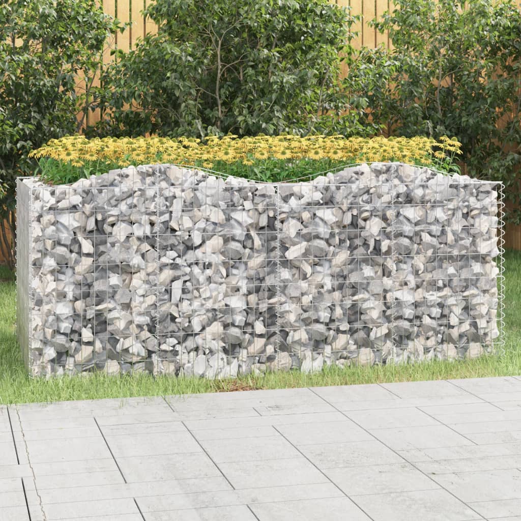 vidaXL Arched Gabion Raised Bed Galvanised Iron