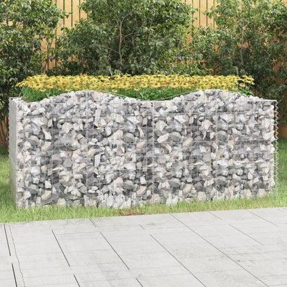 vidaXL Arched Gabion Raised Bed Galvanised Iron