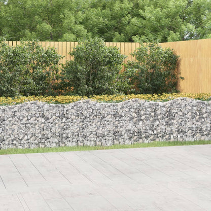 vidaXL Arched Gabion Raised Bed Galvanised Iron