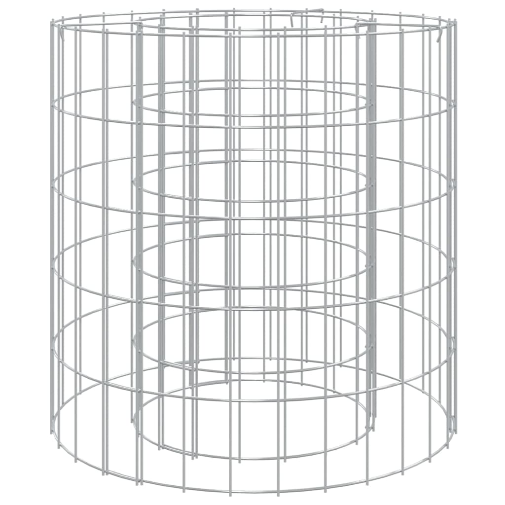 vidaXL Gabion Fire Pit Ø 50 cm Galvanised Iron 2