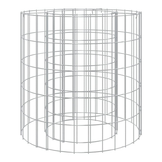 Gabion Fire Pit Ø 50 cm Galvanised Iron 50 cm