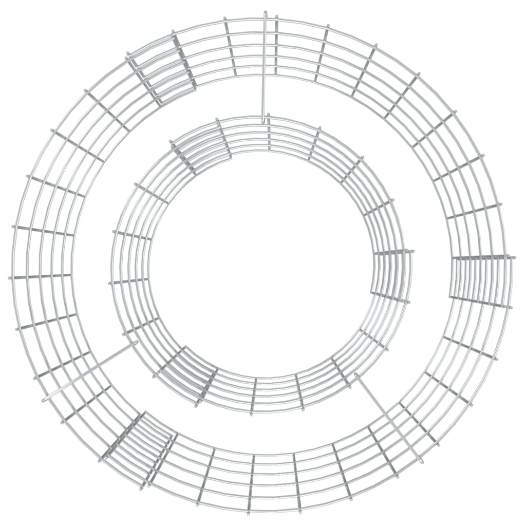 vidaXL Gabion Fire Pit Ø 50 cm Galvanised Iron 3