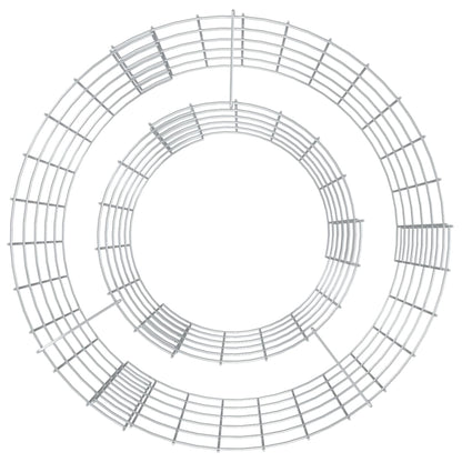 vidaXL Gabion Fire Pit Ø 50 cm Galvanised Iron 3