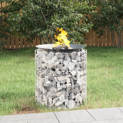 vidaXL Gabion Fire Pit Ø 50 cm Galvanised Iron 1