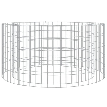 vidaXL Gabion Fire Pit Ø 100 cm Galvanised Iron 2