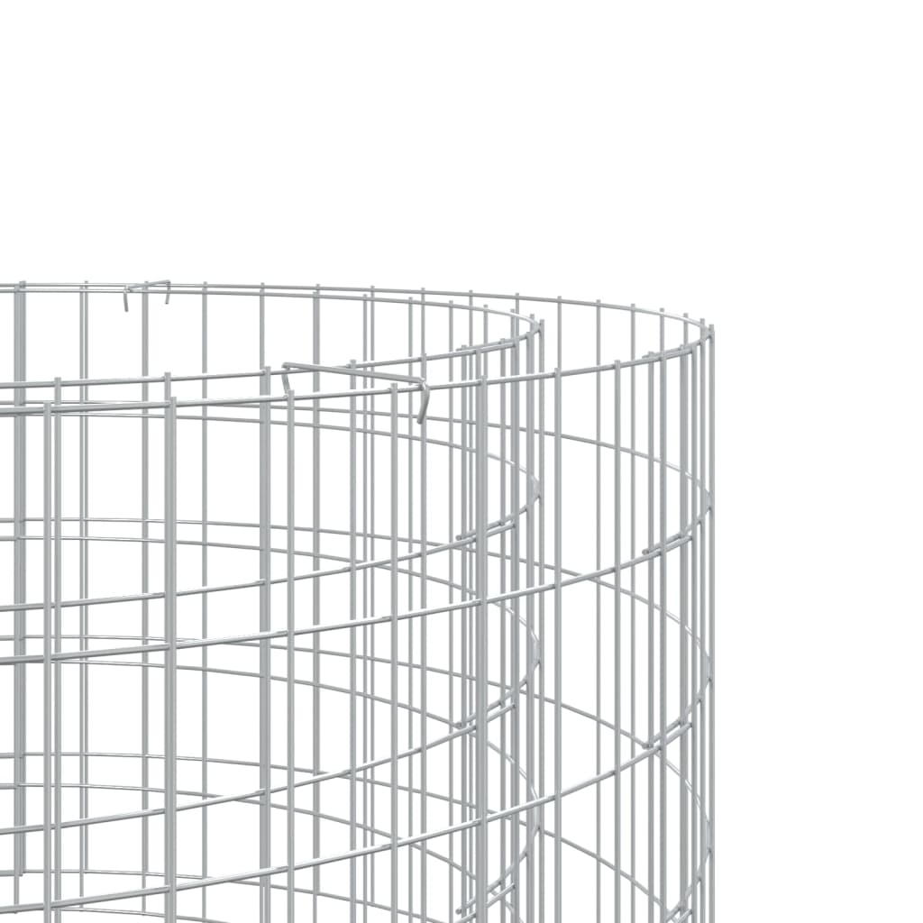 vidaXL Gabion Fire Pit Ø 100 cm Galvanised Iron 4
