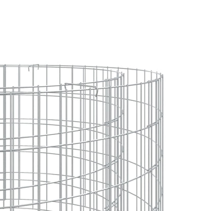 vidaXL Gabion Fire Pit Ø 100 cm Galvanised Iron 4