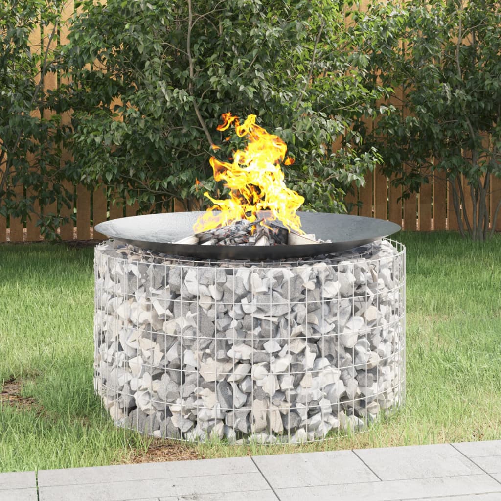 vidaXL Gabion Fire Pit Ø 100 cm Galvanised Iron 1