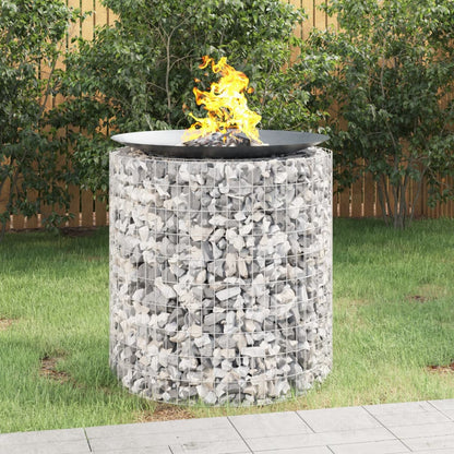 vidaXL Gabion Fire Pit Ø 50 cm Galvanised Iron
