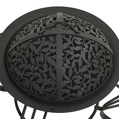 vidaXL Fire Pit with Poker 49 cm Steel 5