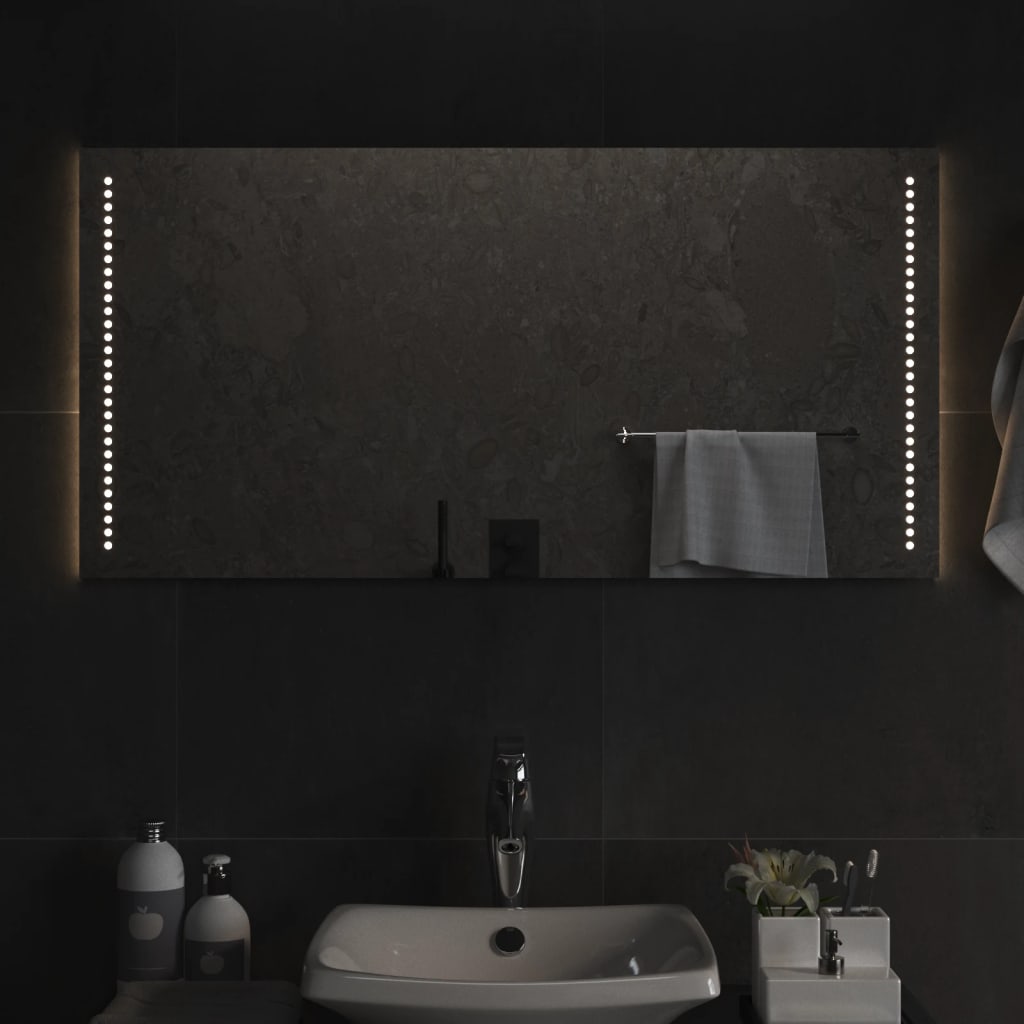 vidaXL LED Bathroom Mirror Length 100 cm
