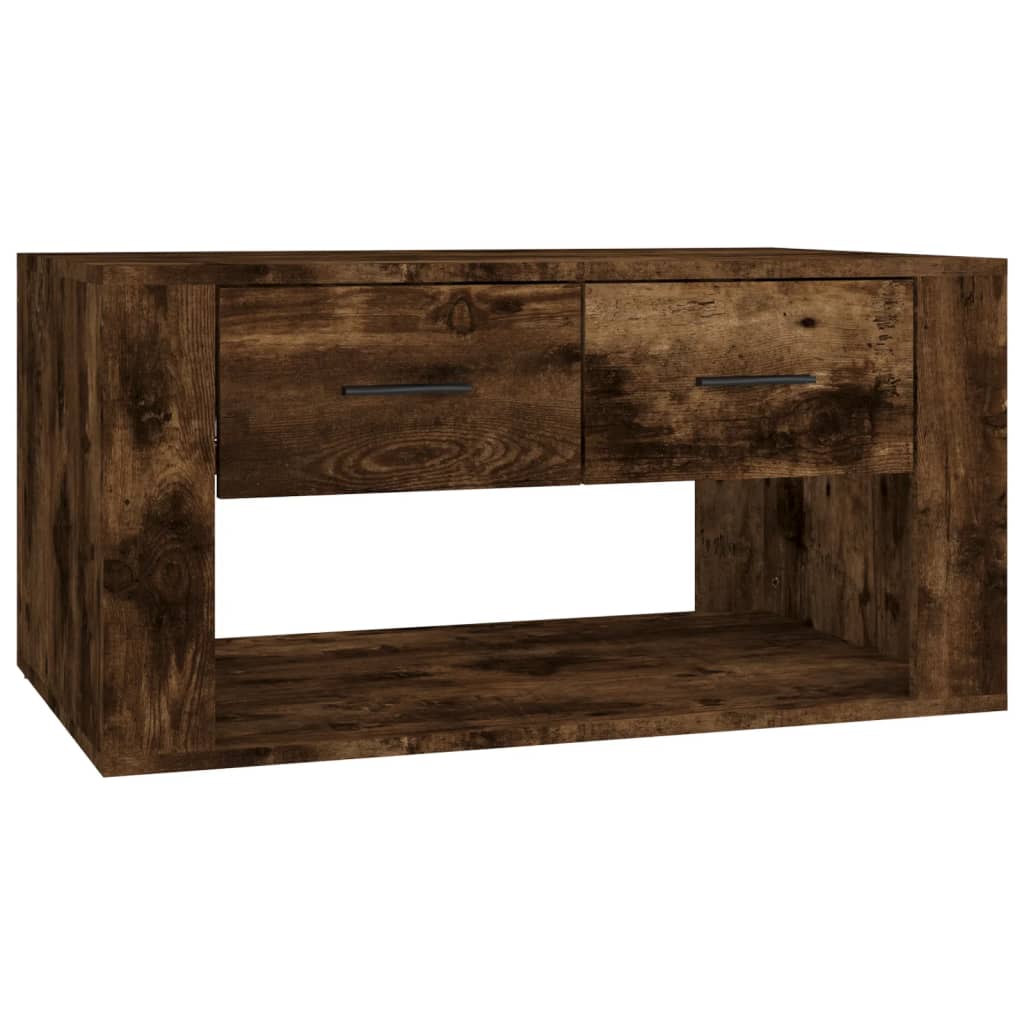 vidaXL Coffee Table Smoked Oak 80x50x40 cm Engineered Wood 2