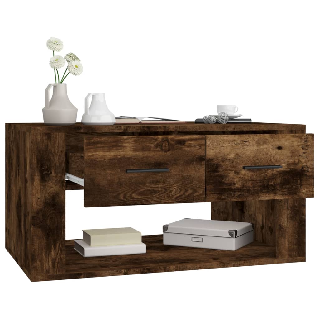 vidaXL Coffee Table Smoked Oak 80x50x40 cm Engineered Wood 5