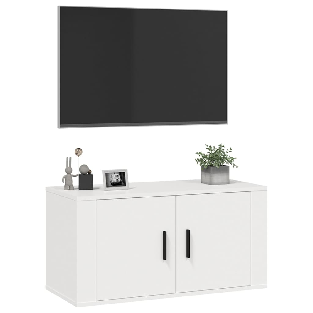 Wall Mounted TV Cabinet 80x34,5x40 cm 1 Width 80 cm White