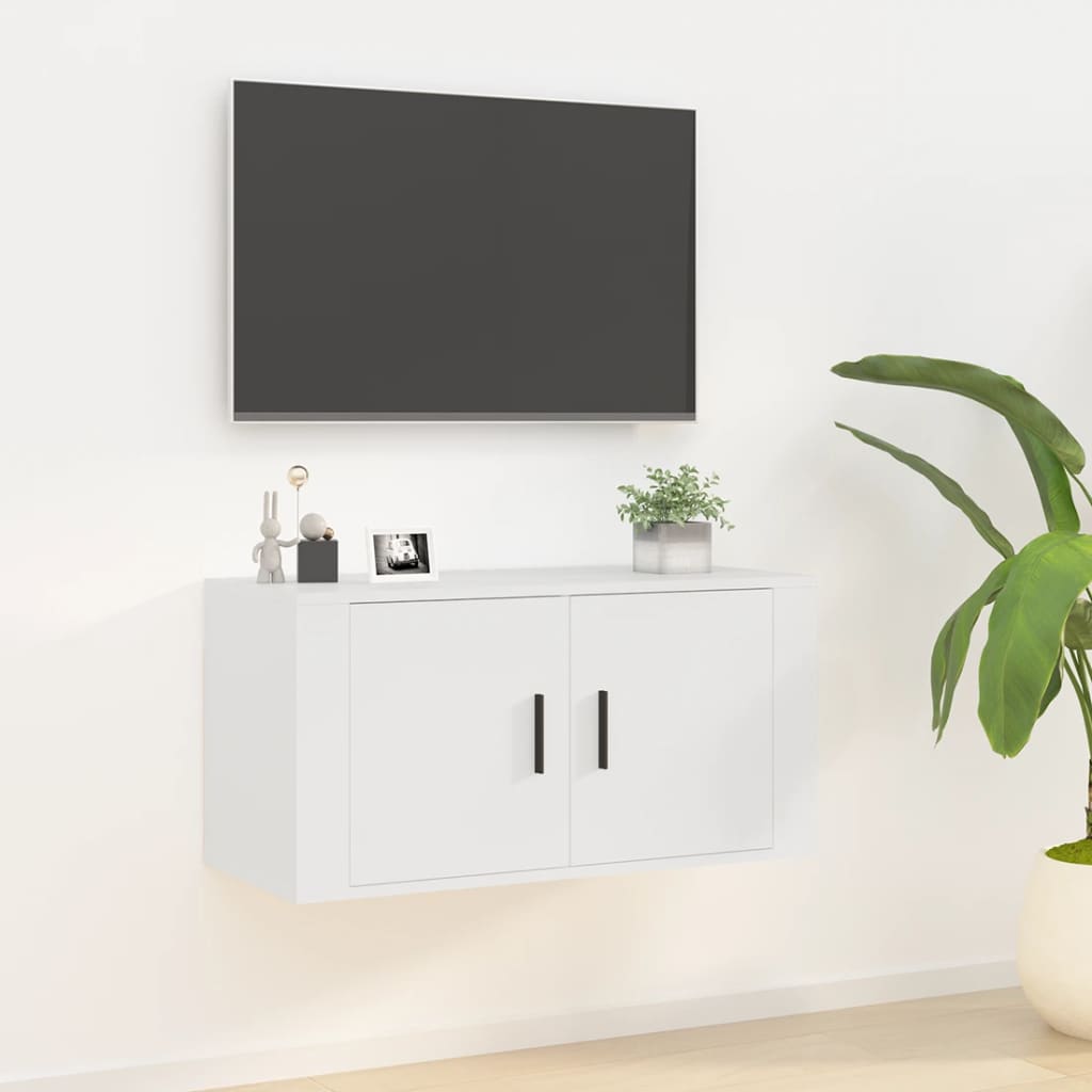 vidaXL Wall Mounted TV Cabinet White 80x34,5x40 cm 1