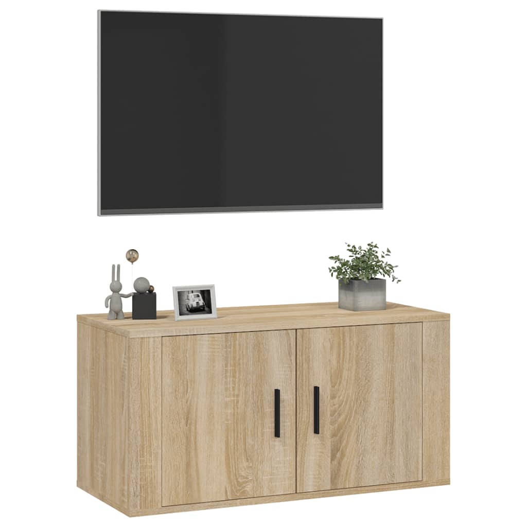 Wall Mounted TV Cabinet 80x34,5x40 cm 1 Width 80 cm Sonoma oak