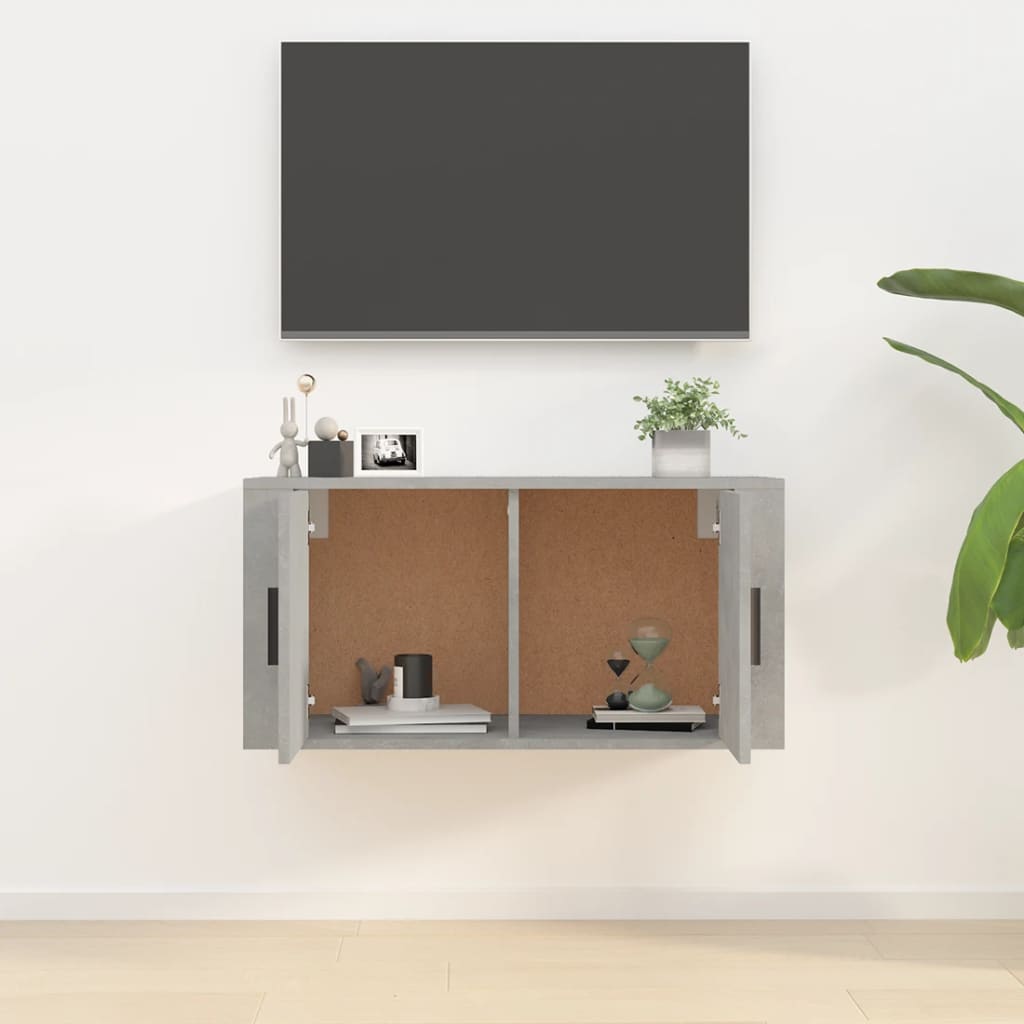 vidaXL Wall Mounted TV Cabinet Concrete Grey 80x34,5x40 cm 3