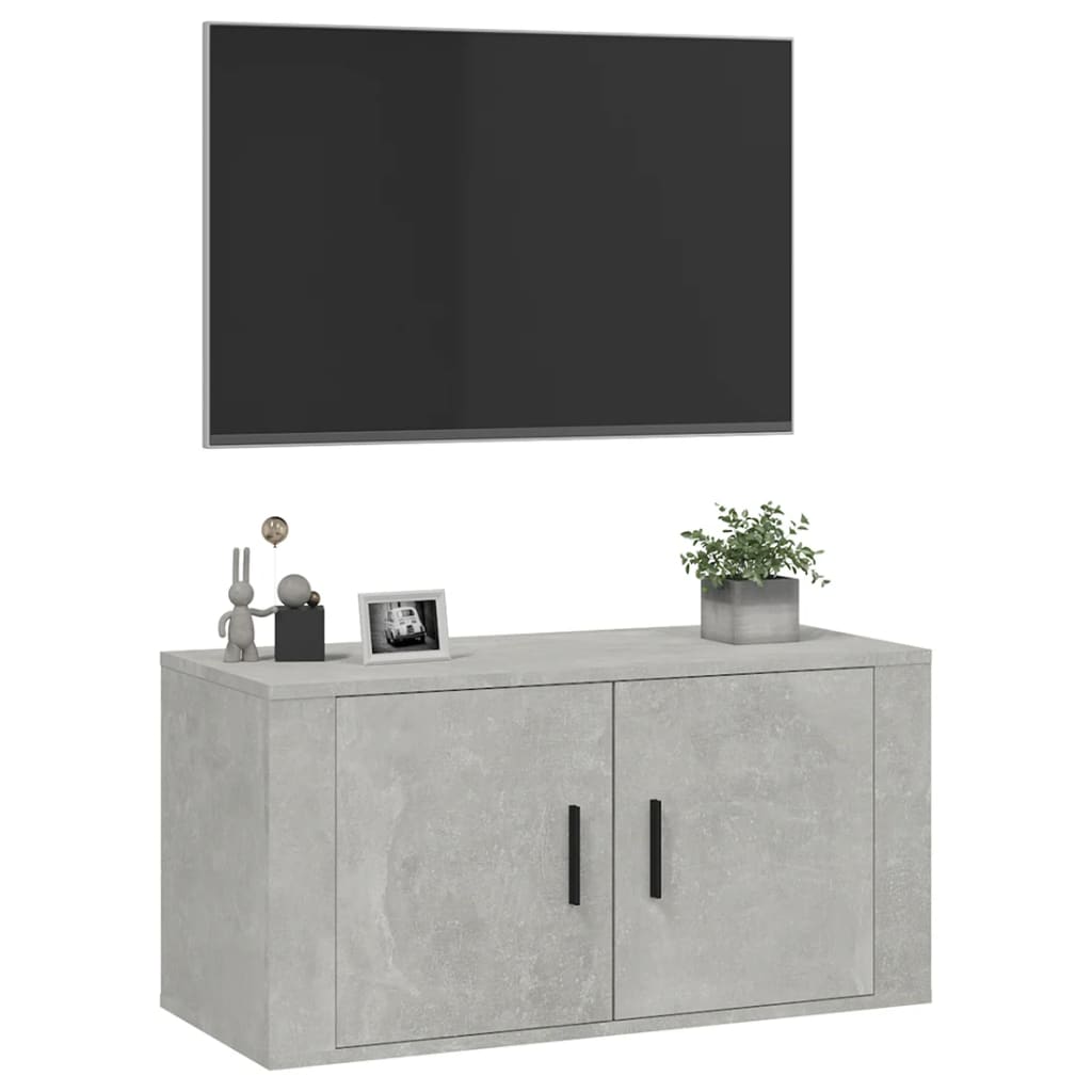 Wall Mounted TV Cabinet 80x34,5x40 cm 1 Width 80 cm Concrete grey