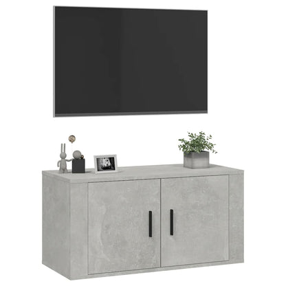 Wall Mounted TV Cabinet 80x34,5x40 cm 1 Width 80 cm Concrete grey