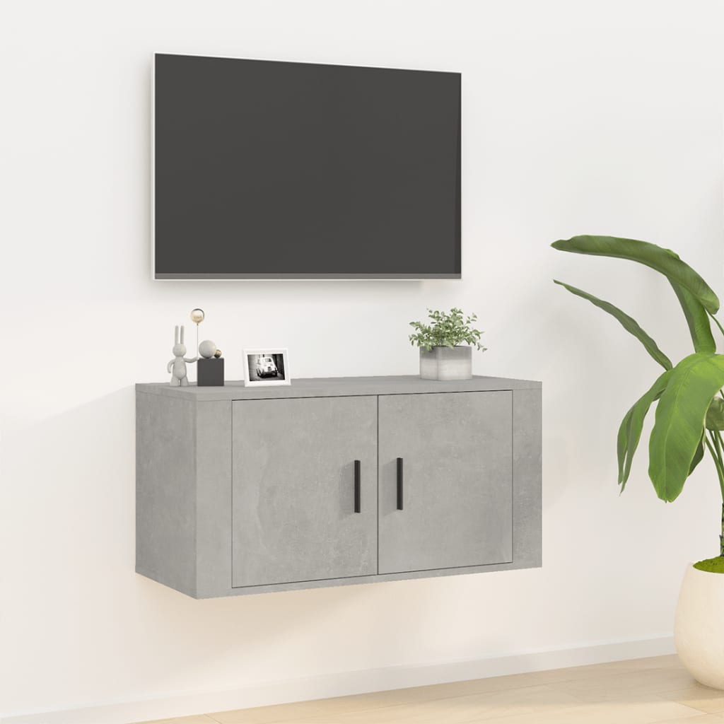 vidaXL Wall Mounted TV Cabinet Concrete Grey 80x34,5x40 cm 1