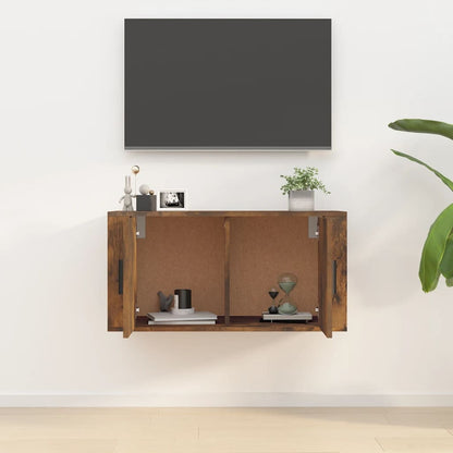 vidaXL Wall Mounted TV Cabinet Smoked Oak 80x34,5x40 cm 3