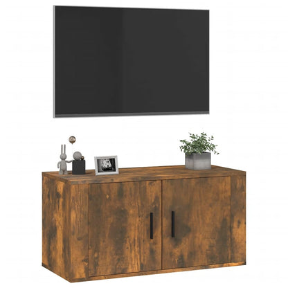 Wall Mounted TV Cabinet 80x34,5x40 cm 1 Width 80 cm Smoked oak