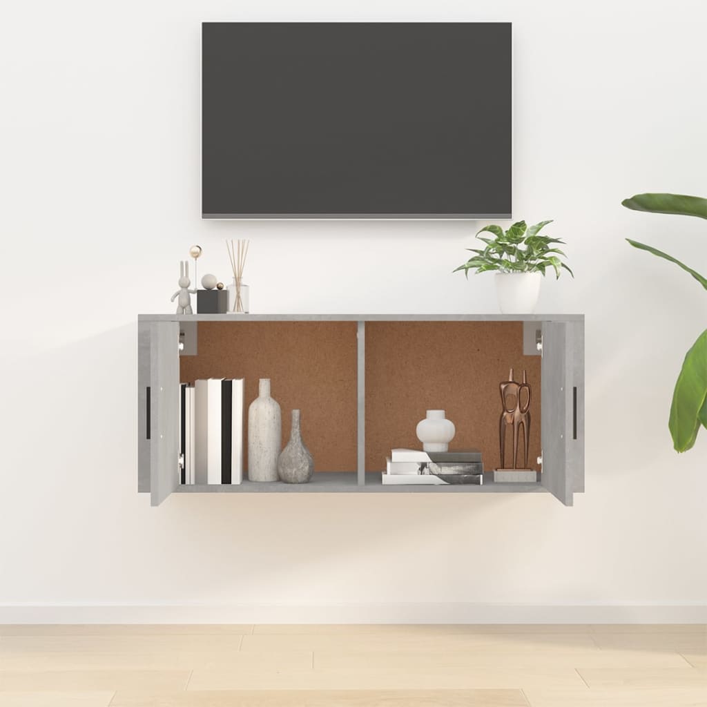 vidaXL Wall Mounted TV Cabinet Concrete Grey 100x34,5x40 cm 3