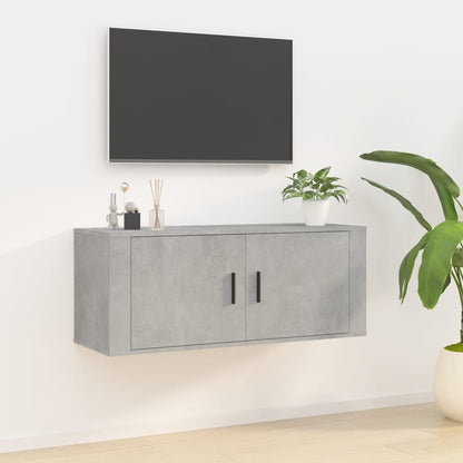 vidaXL Wall Mounted TV Cabinet Concrete Grey 100x34,5x40 cm 1