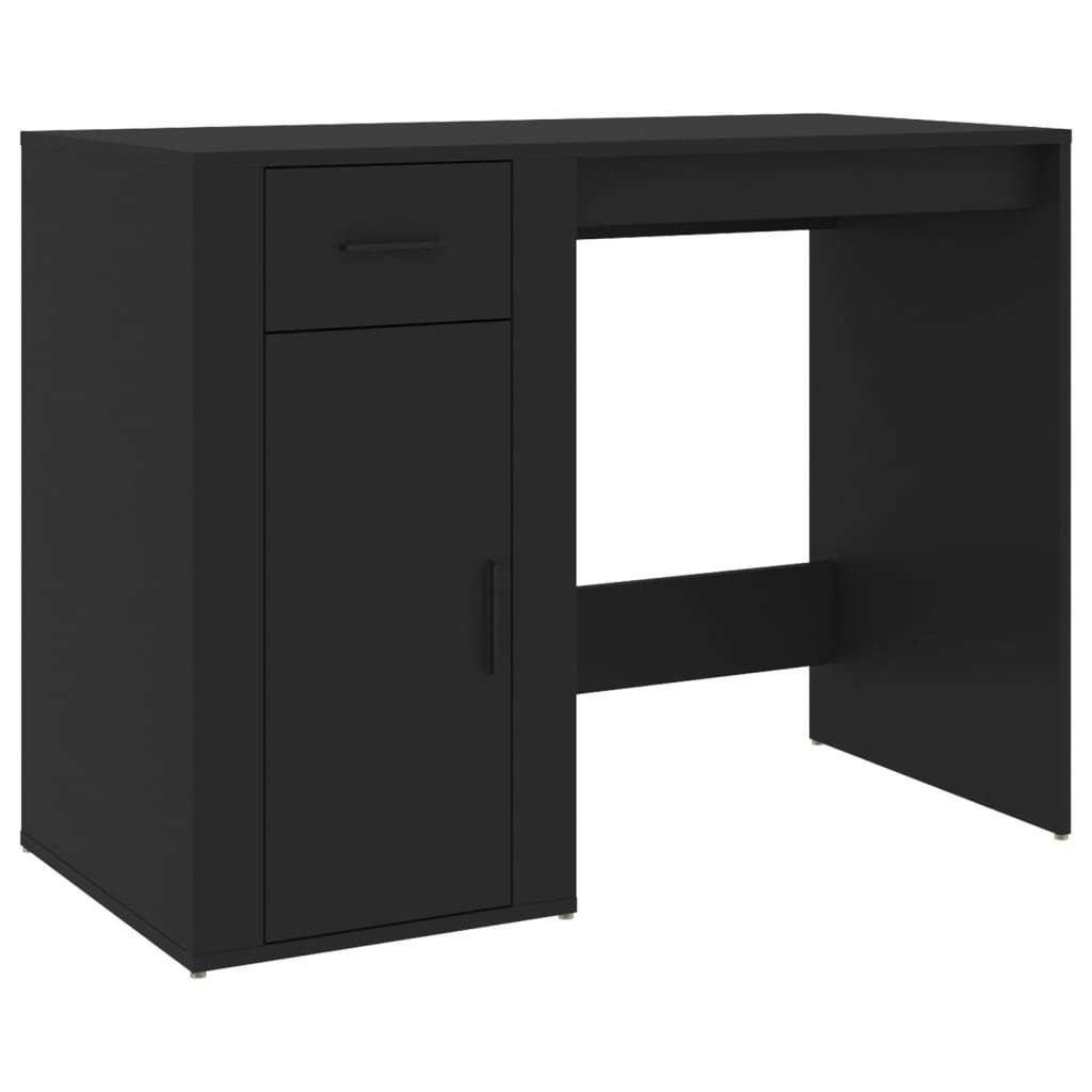 vidaXL Desk Black 100x49x75 cm Engineered Wood 2