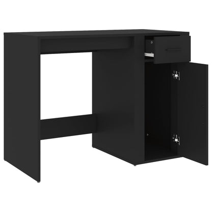 Desk 100x49x75 cm Engineered Wood Black