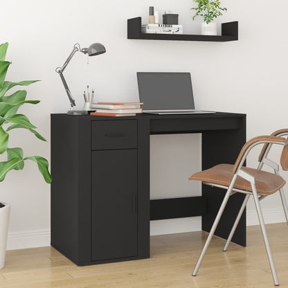 vidaXL Desk Black 100x49x75 cm Engineered Wood 1