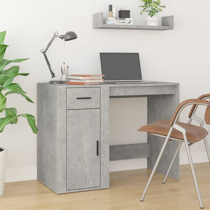 Desk 100x49x75 cm Engineered Wood Concrete grey