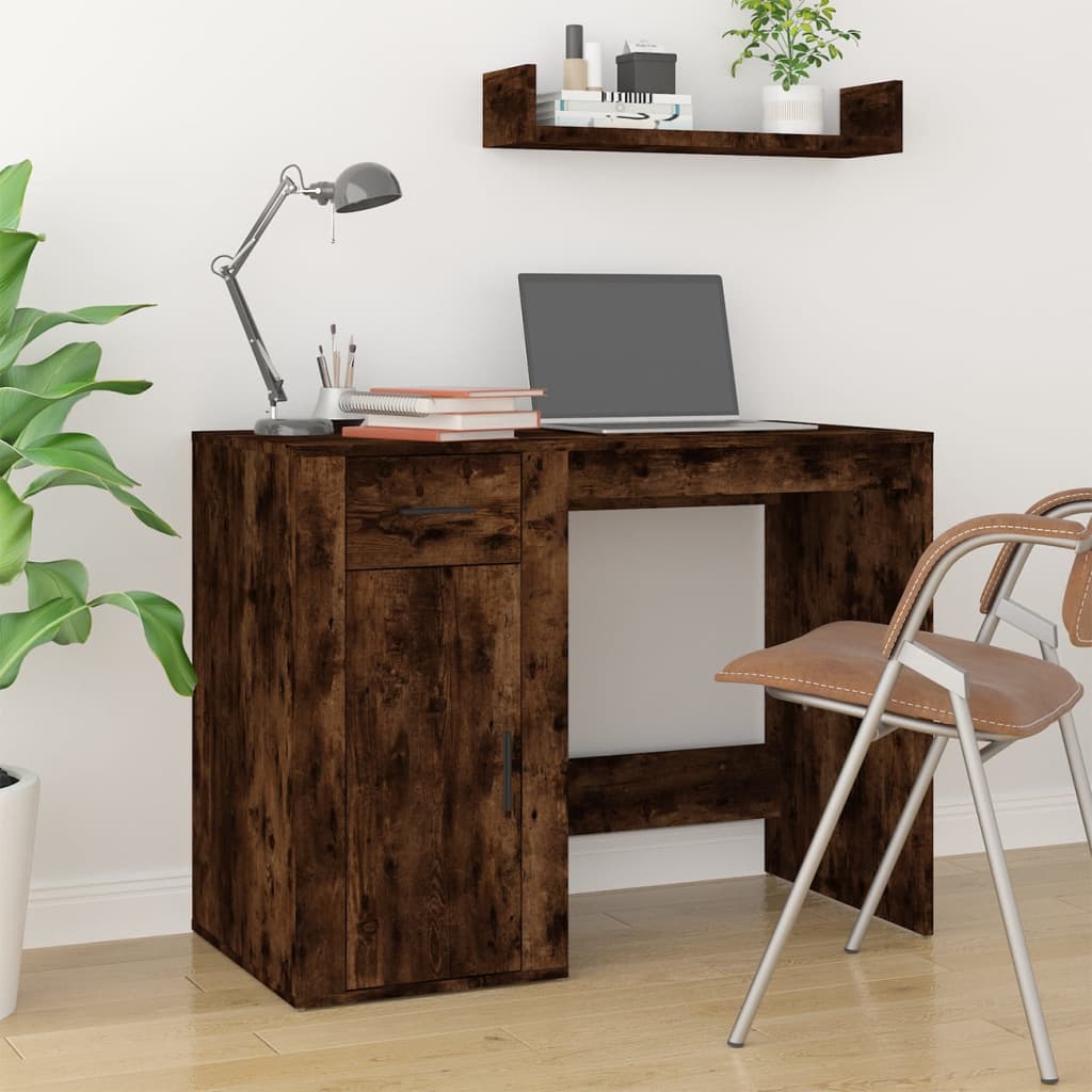 Desk 100x49x75 cm Engineered Wood Smoked oak