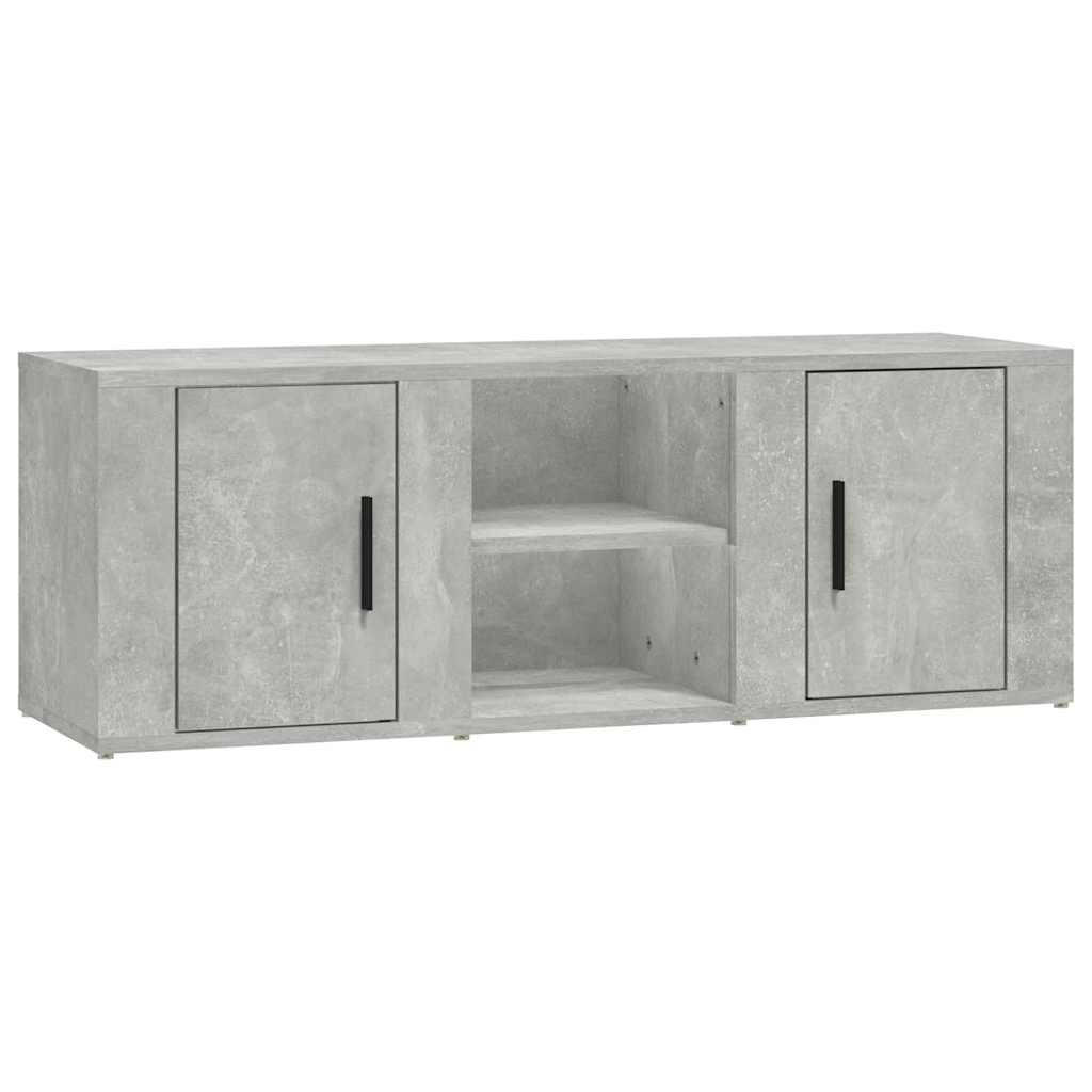 vidaXL TV Cabinet Concrete Grey 100x31.5x35 cm Engineered Wood 2