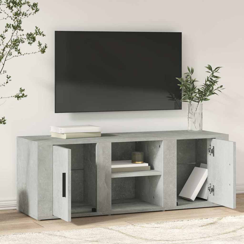 vidaXL TV Cabinet Concrete Grey 100x31.5x35 cm Engineered Wood 3