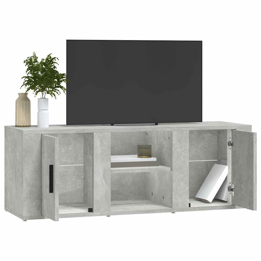 vidaXL TV Cabinet Concrete Grey 100x31.5x35 cm Engineered Wood 4