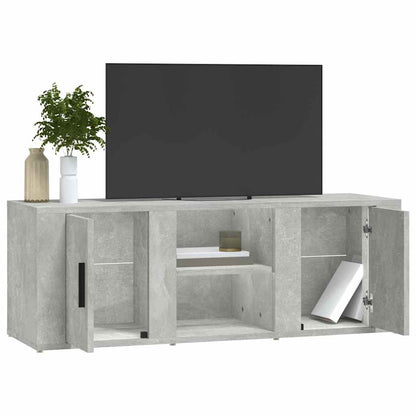 vidaXL TV Cabinet Concrete Grey 100x31.5x35 cm Engineered Wood 4