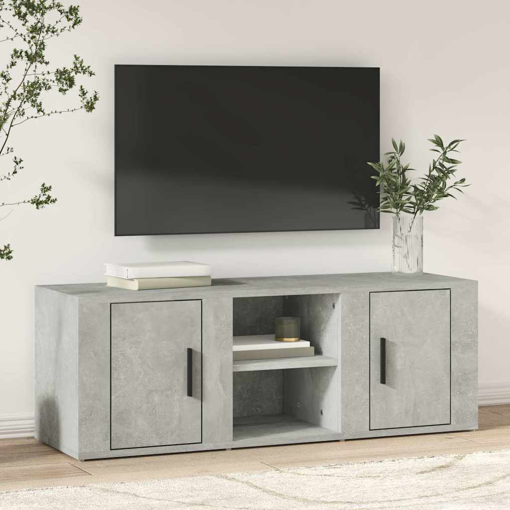 vidaXL TV Cabinet Concrete Grey 100x31.5x35 cm Engineered Wood 1