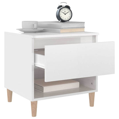 vidaXL Bedside Tables 2 pcs High Gloss White 50x46x50 Engineered Wood 4