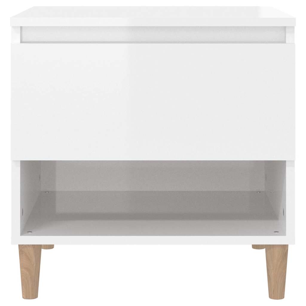 vidaXL Bedside Tables 2 pcs High Gloss White 50x46x50 Engineered Wood 5
