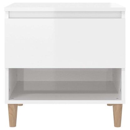 vidaXL Bedside Tables 2 pcs High Gloss White 50x46x50 Engineered Wood 5
