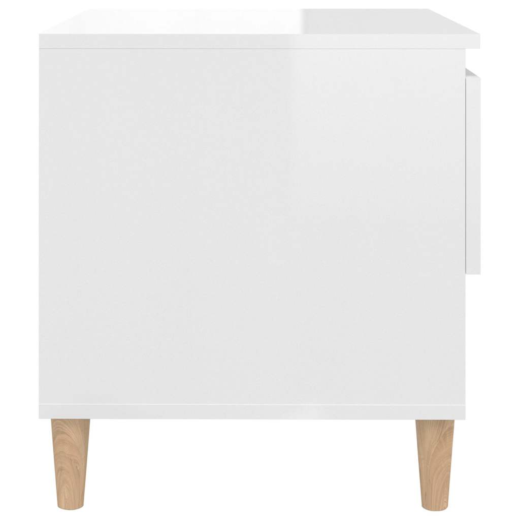 vidaXL Bedside Tables 2 pcs High Gloss White 50x46x50 Engineered Wood 6
